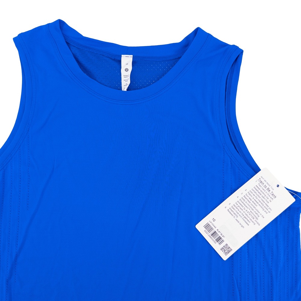 NEW Lululemon Womens 10 Train to Be Tank Top Blue LW1CXAS Activewear Workout NWT
